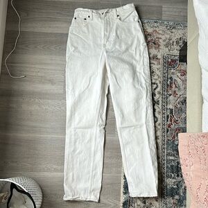 Abercrombie & Fitch curve love 90s straight ultra high rise white denim